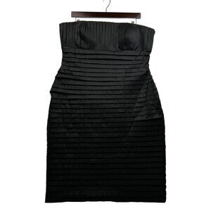 Marvin Richards Strapless Tiered Black Dress Cocktail Formal Elegant Sz 14